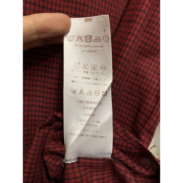 LV LOUIS VUITTON 紅色格紋襯衫 L號 保證正品