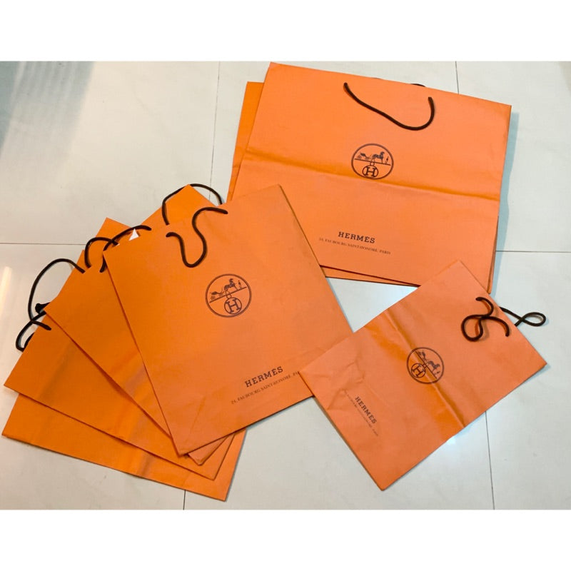 Hermès 愛馬仕原廠 經典 橘色 紙袋 提袋 保證正品