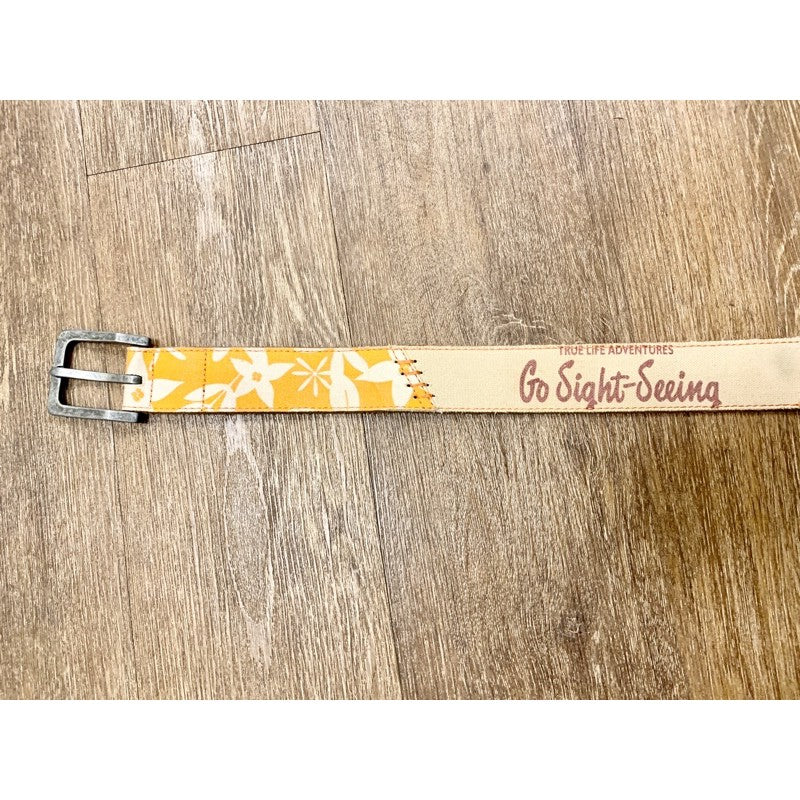 DOLCE&GABANNA 麂皮+帆布皮帶 保證正品