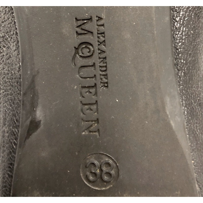 ALEXANDER MQUEEN 黑色 金骷髏 娃娃鞋 平底鞋 38號 好穿好走 保證正品