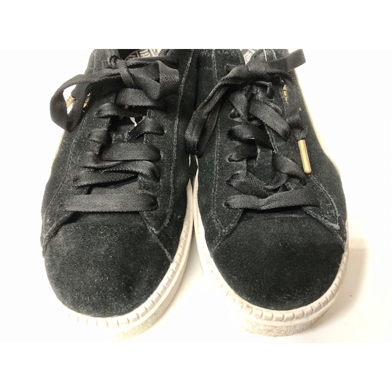 PUMA 黑色 麂皮 金標 運動休閒鞋 厚底 增高 潮流 25.5公分
