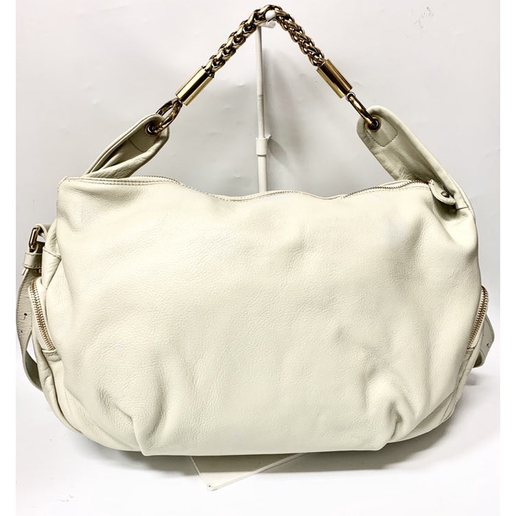 FURLA 全白金鍊 真皮包 保證正品
