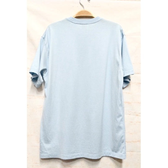 BURBERRY 8037468 淡藍黑字logo花朵 棉T 保證正品