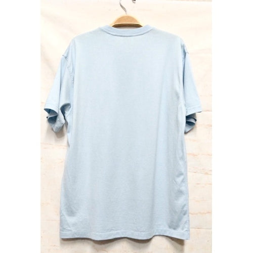 BURBERRY 8037468 淡藍黑字logo花朵 棉T 保證正品