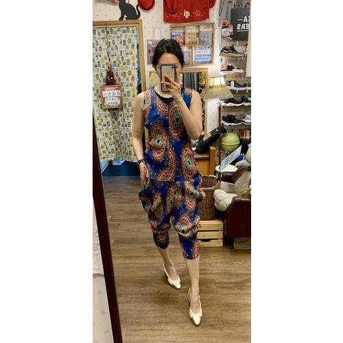 E-FONG 皺摺 印花 彈性伸縮 成套 圖騰 全新品 三宅 PP