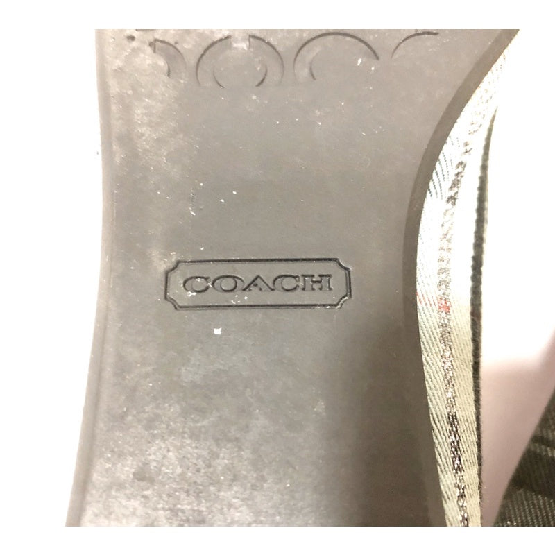 COACH 蔻馳 平底 娃娃鞋 大蝴蝶結 拼接格紋 23號 保證正品