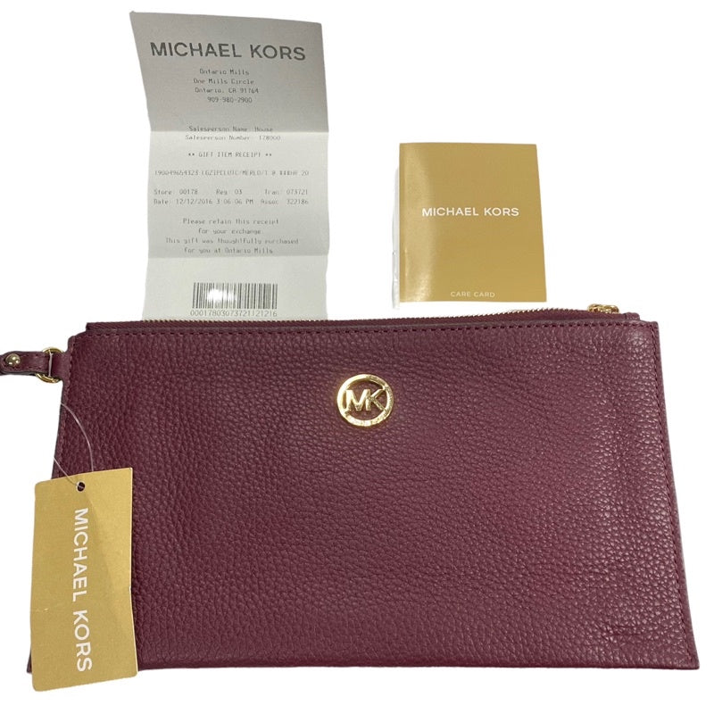 MICHAEL KORS MK 真皮手拿包 保證100%真品