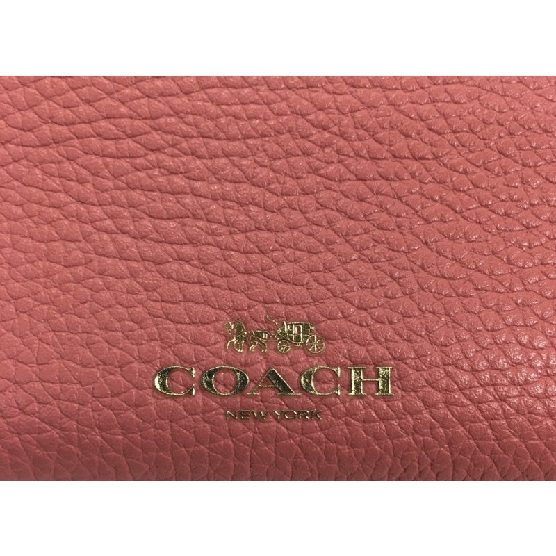 COACH 桃粉 單層 皮夾 保證真品