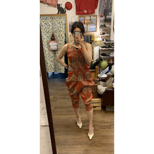 E-FONG 皺摺 印花 彈性伸縮 成套 圖騰 全新品 三宅 PP