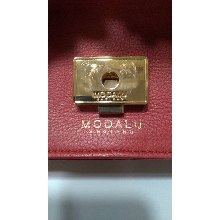MODALU 真皮正紅復古金鍊包