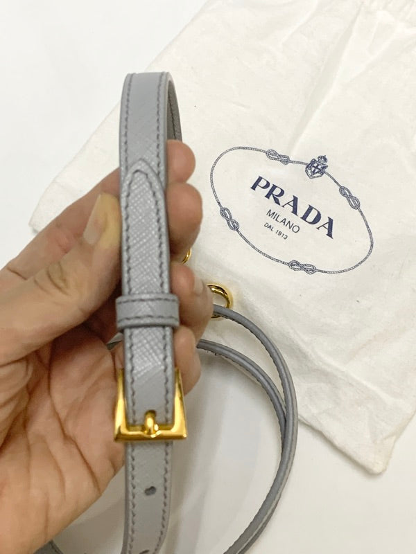 PRADA 真皮 冰藍色 包包背帶 保證正品