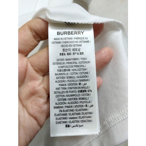 BURBERRY 白棉T黑logo 8026017保證正品