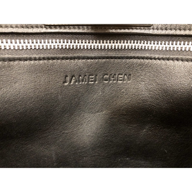 台灣設計師 JAMEI CHEN 陳季敏 真皮 皮革 黑色 公事包 大寬口 大容量