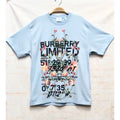 BURBERRY 8037468 淡藍黑字logo花朵 棉T 保證正品