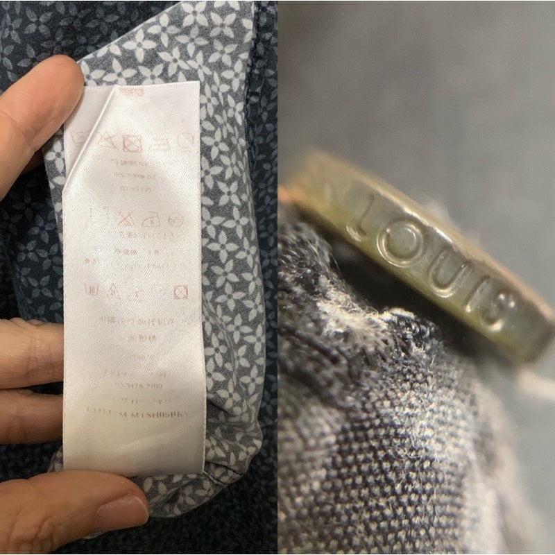 LV LOUIS VUITTON 淡藍logo印花襯衫 L號 保證正品