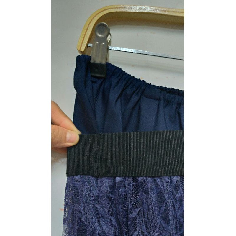 日本品牌 EMMEL REFINES 藍蕾絲氣質紗裙 附內襯