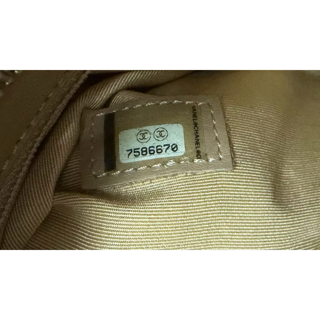 CHANEL 杏色 荔枝紋 牛皮 金幣包 手提包 保證正品
