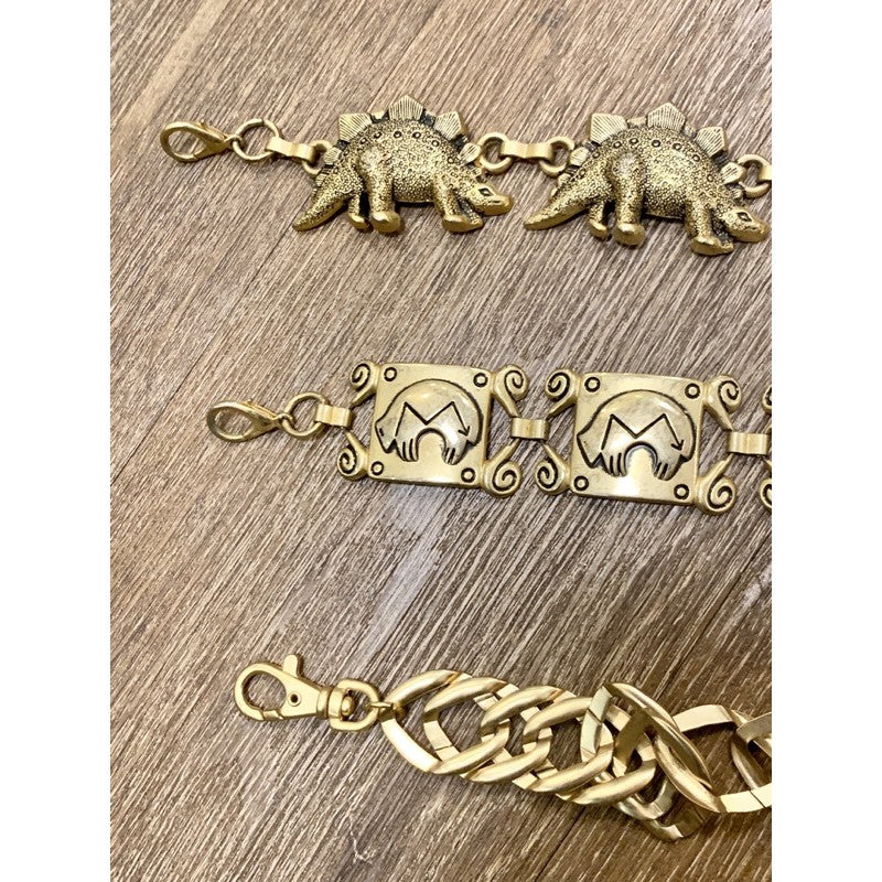 復古 腰鍊 古董 金色 特殊造型 獨一無二