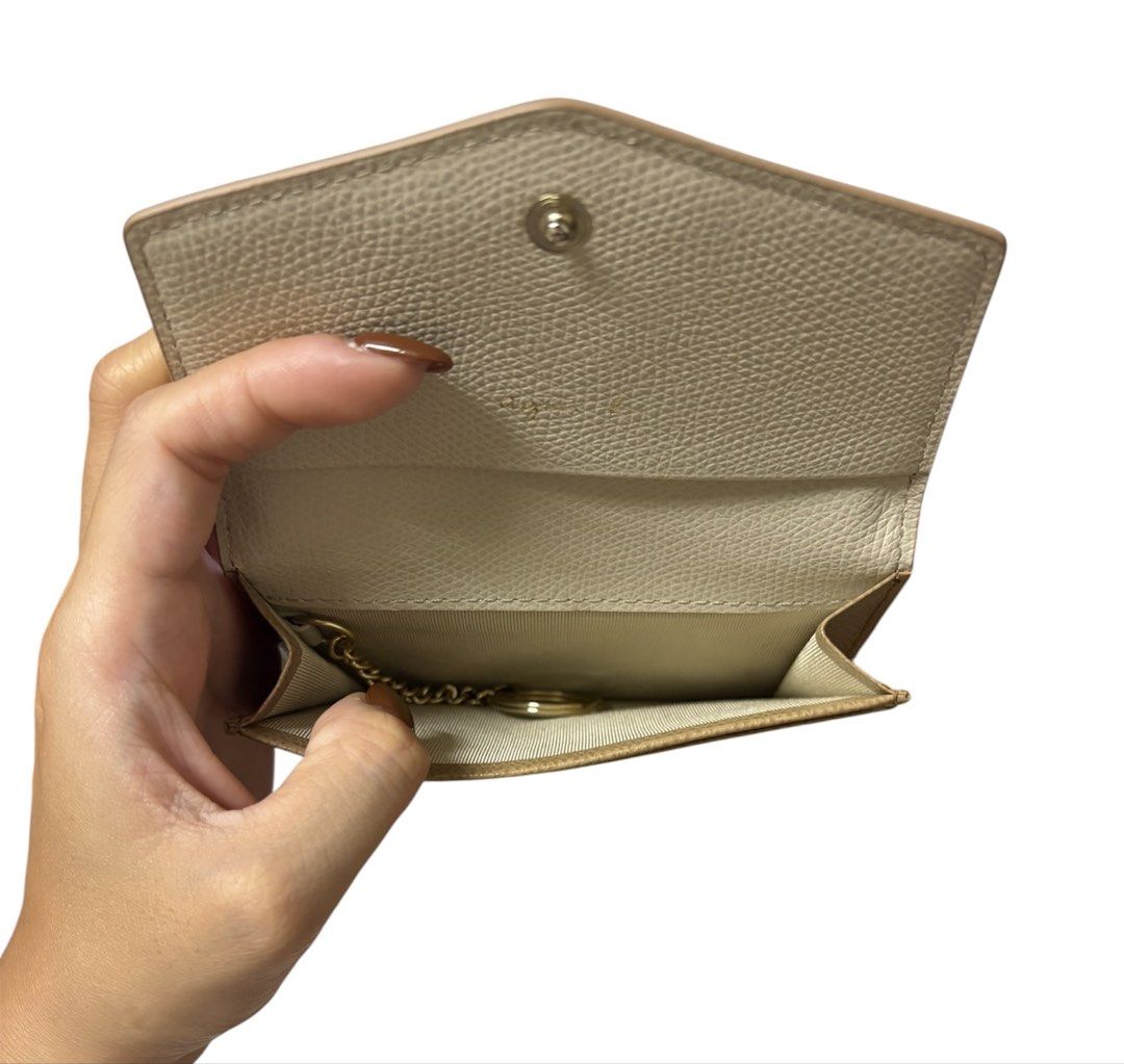 AGNES B. 棕色 牛皮 卡片夾 保證正品