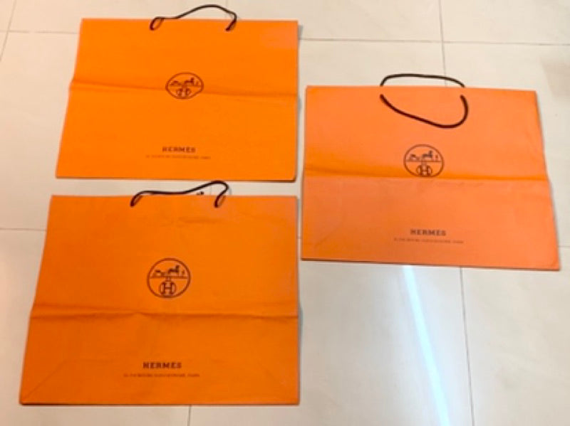 Hermès 愛馬仕原廠 經典 橘色 紙袋 提袋 保證正品