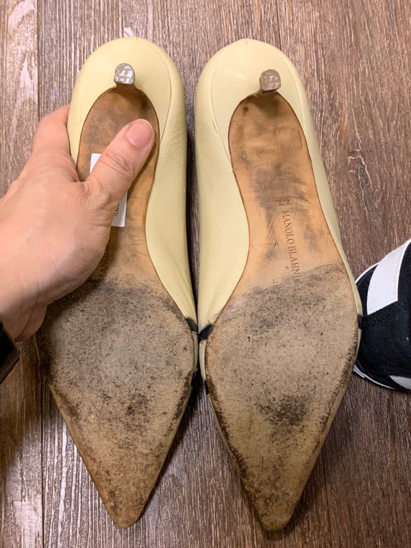 MANOLO BLAHNIK 37號 復古色塊高跟鞋 保證正品