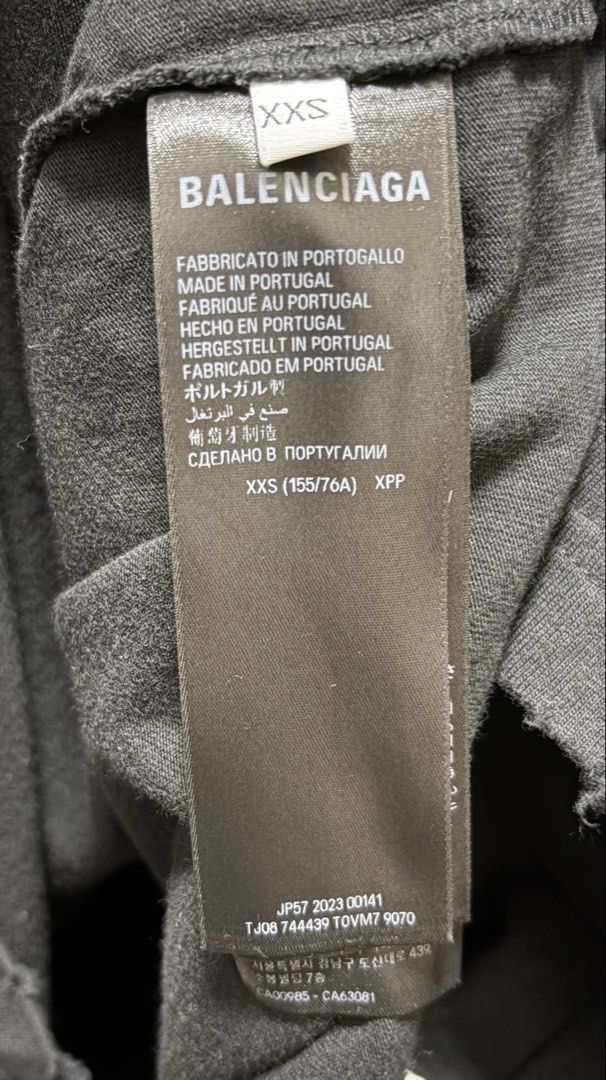 BALENCIAGA 黑色 刺繡 刷破 短袖 T恤 保證正品