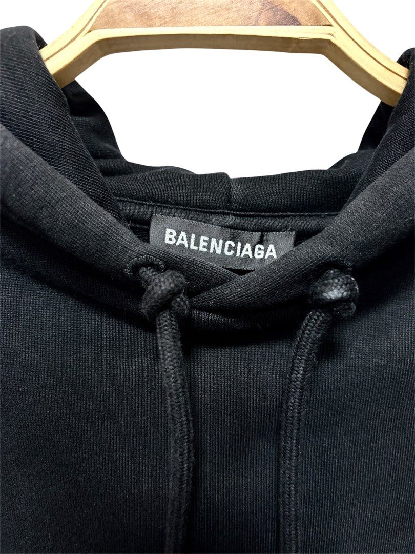 BALENCIAGA 巴黎世家 黑色 LOGO印花 帽T 保證正品