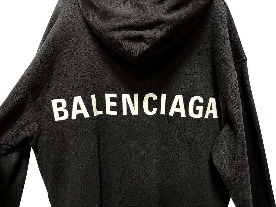 BALENCIAGA 巴黎世家 黑色 LOGO印花 帽T 保證正品
