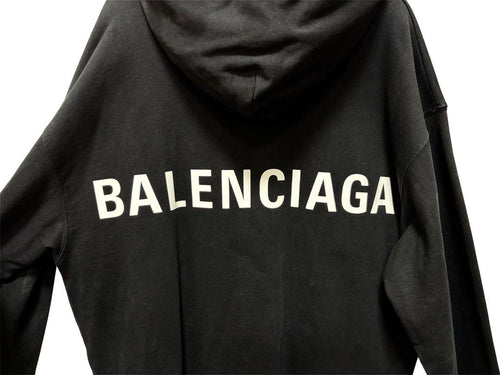 BALENCIAGA 巴黎世家 黑色 LOGO印花 帽T 保證正品