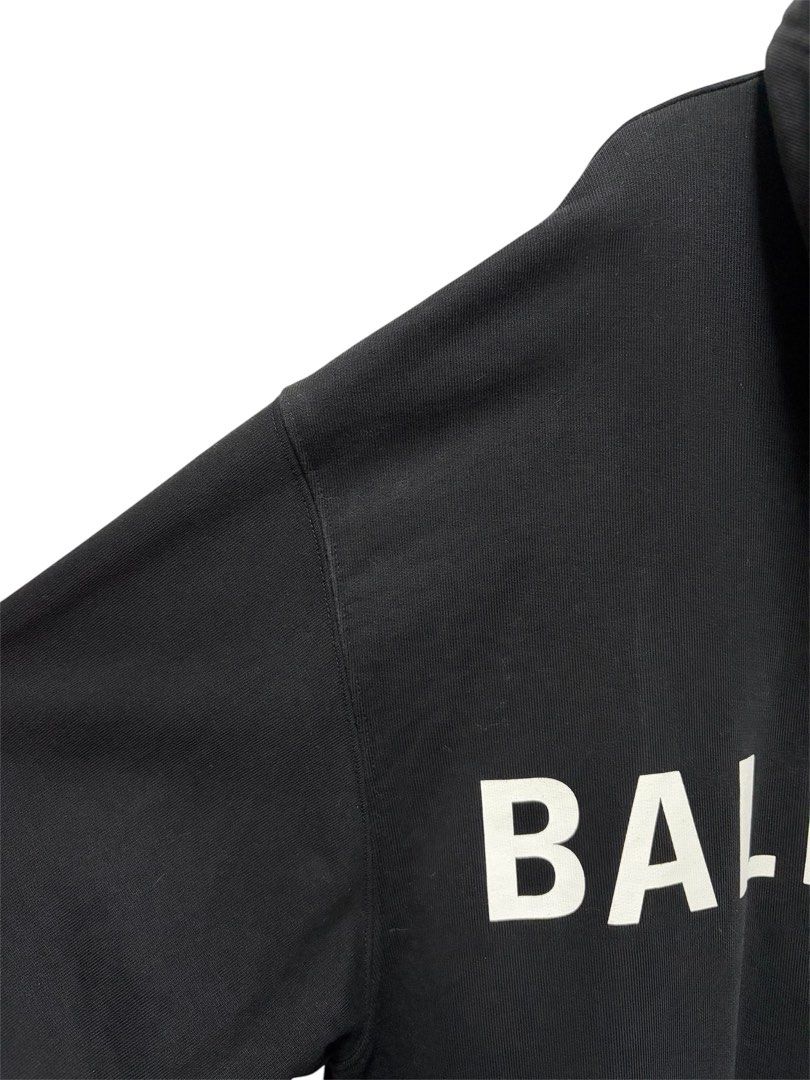BALENCIAGA 巴黎世家 黑色 LOGO印花 帽T 保證正品