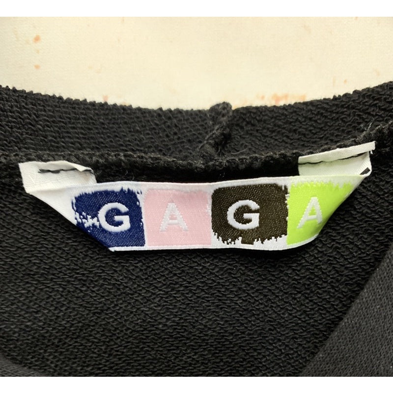 GAGA 連帽設計款 牛仔褲拼接的袖子 珍珠釘扣