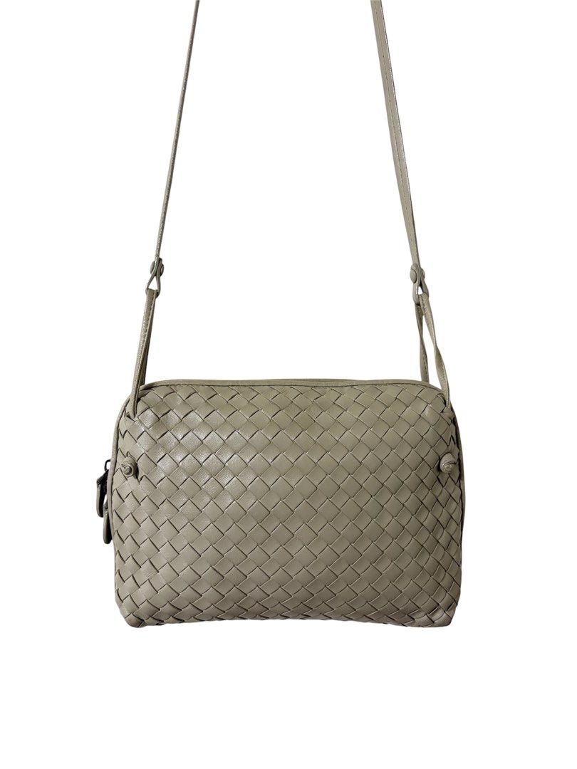 BOTTEGA VENETA 灰褐色 編織 斜背包 保證正品