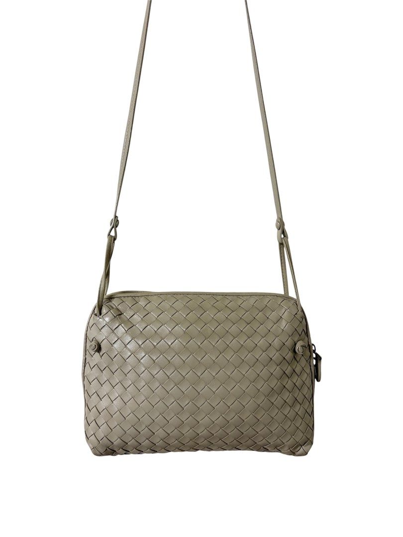 BOTTEGA VENETA 灰褐色 編織 斜背包 保證正品