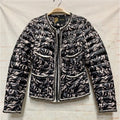 ED HARDY 黑灰豹紋爆裂花紋 羽絨鴨絨外套XS號
