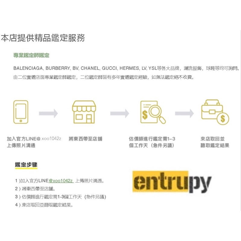 ENTRUPY精品鑑定 名牌包鑑定 實體店面鑑定 LV 小香 愛馬仕