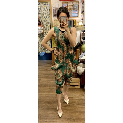 E-FONG 皺摺 印花 彈性伸縮 成套 圖騰 全新品 三宅 PP