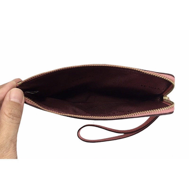 COACH 桃粉 單層 皮夾 保證真品