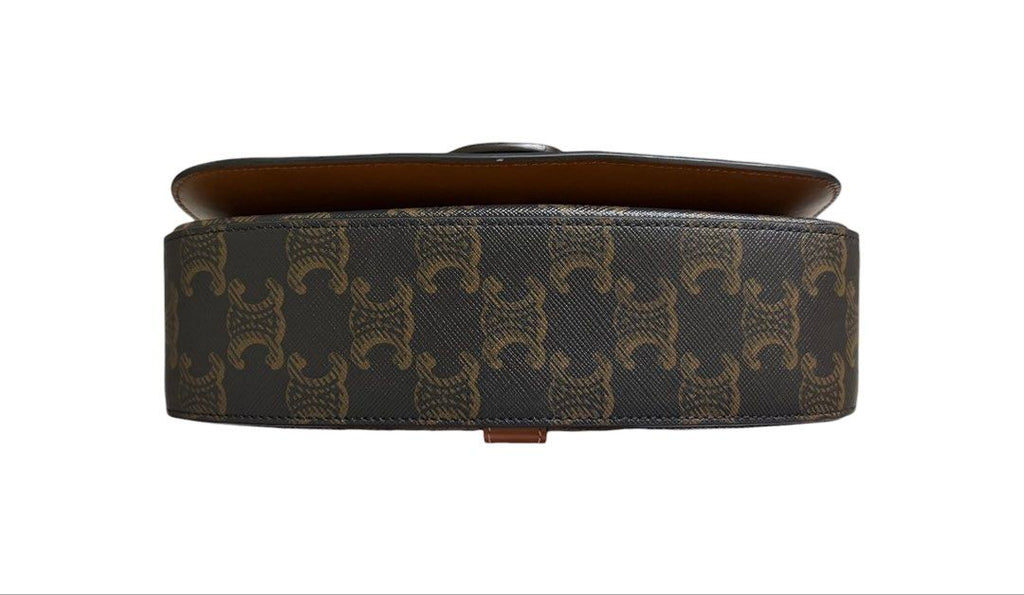 CELINE TABOU TRIOMPHE 老花 鎖頭吊飾 小牛皮 翻蓋 手提 肩背包 保證正品