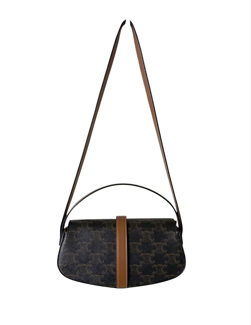 CELINE TABOU TRIOMPHE 老花 鎖頭吊飾 小牛皮 翻蓋 手提 肩背包 保證正品