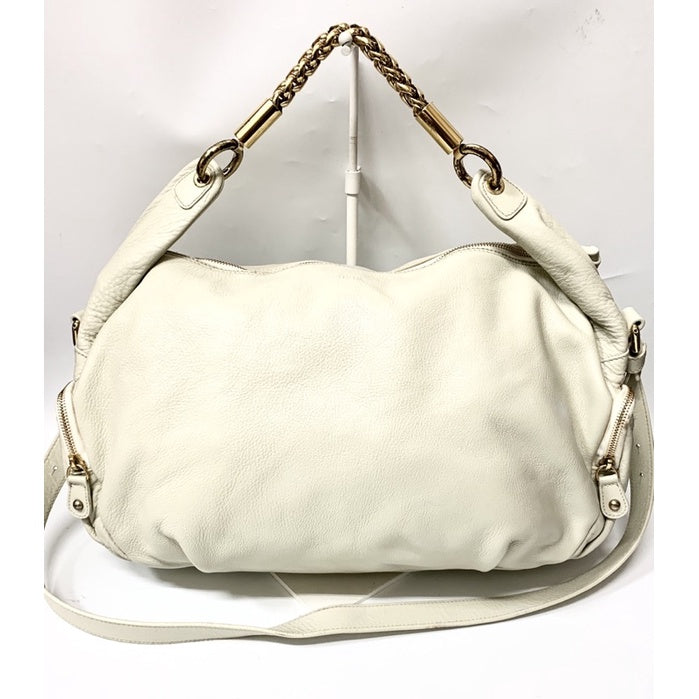 FURLA 全白金鍊 真皮包 保證正品