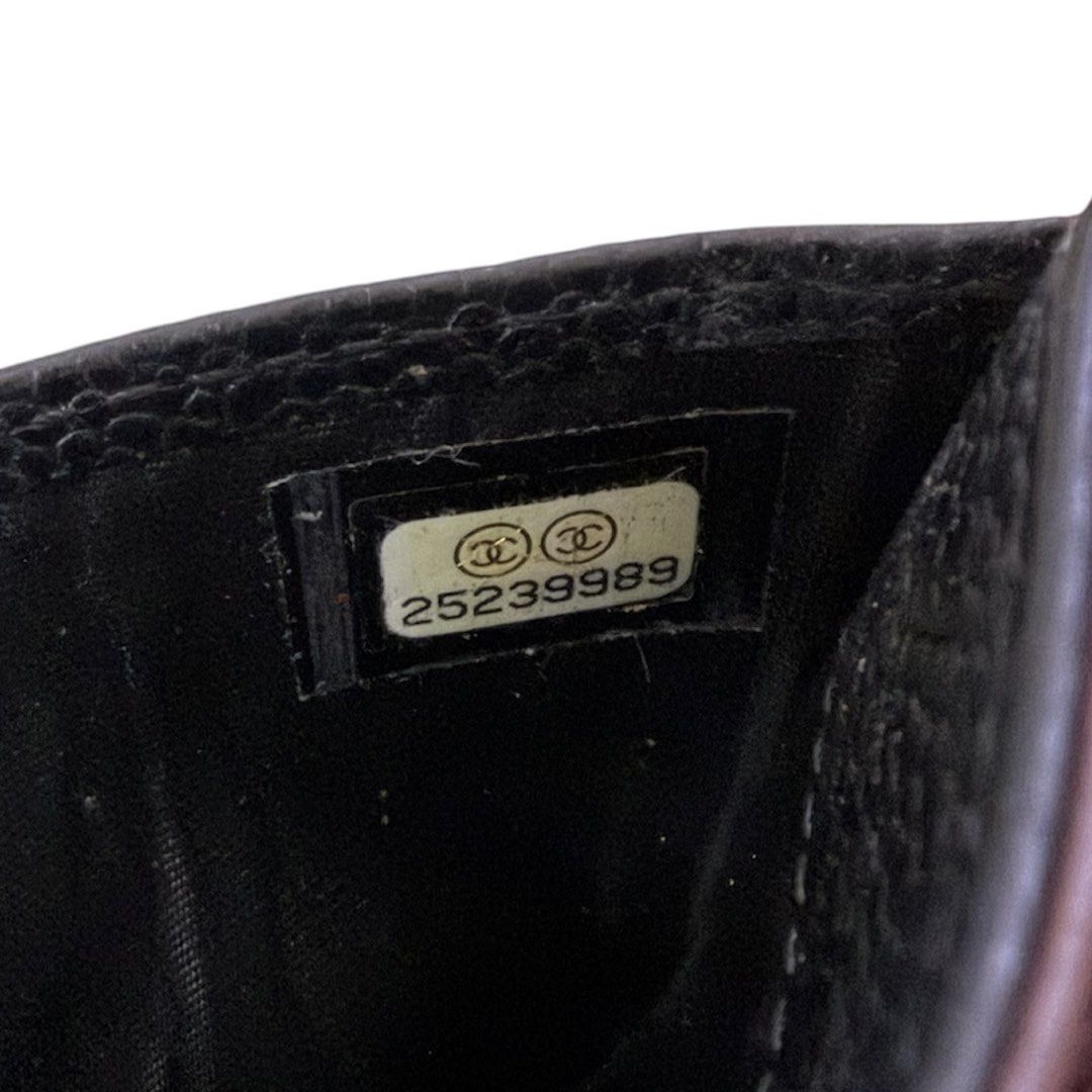 CHANEL 黑色 荔枝紋 卡夾 保證正品