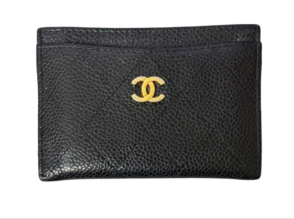 CHANEL 黑色 荔枝紋 卡夾 保證正品
