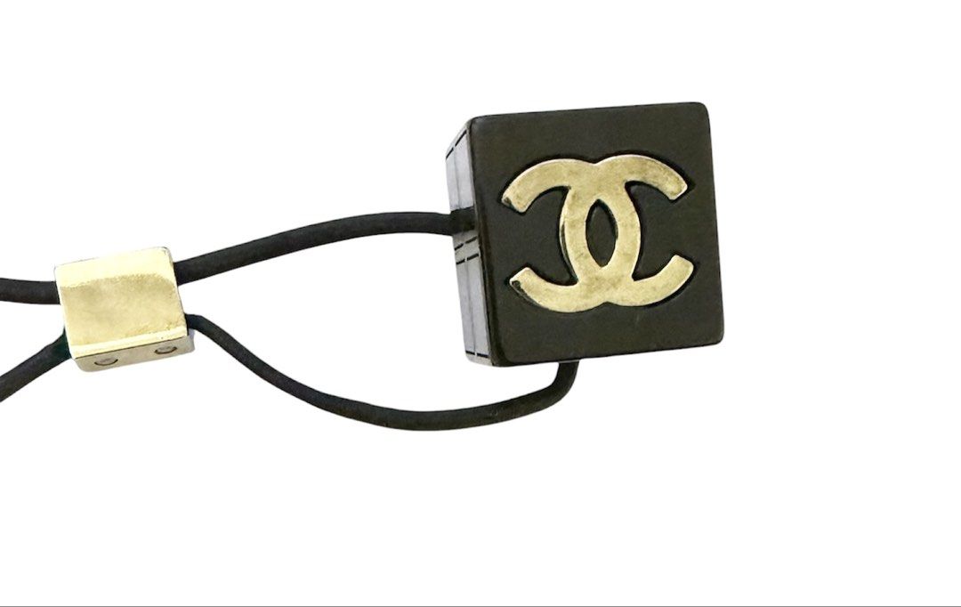 CHANEL 香奈兒 黑色 經典 雙C 骰子 髮束 保證正品