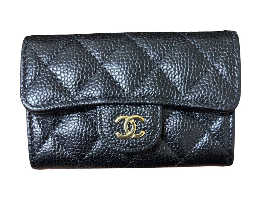 全新品❗️❗️❗️CHANEL 經典COCO系列 魚子醬 菱格紋 釦式 零錢包 卡包 保證正品