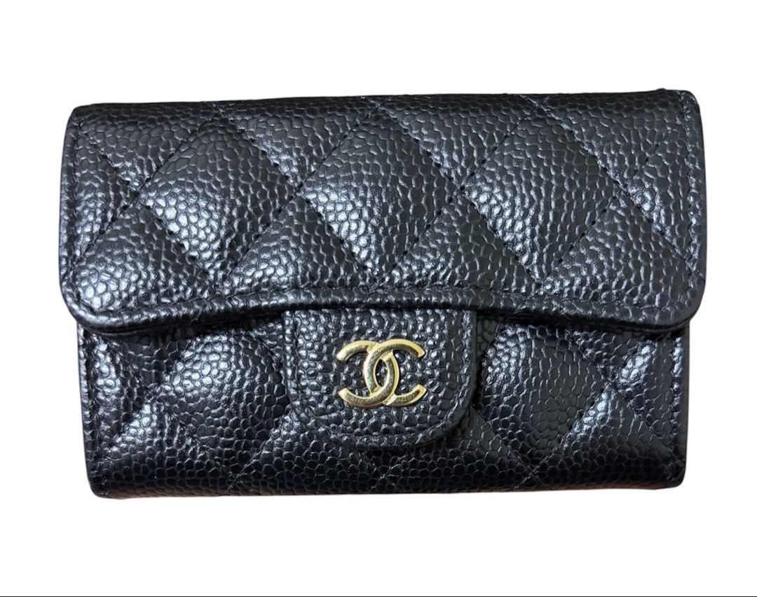 全新品❗️❗️❗️CHANEL 經典COCO系列 魚子醬 菱格紋 釦式 零錢包 卡包 保證正品