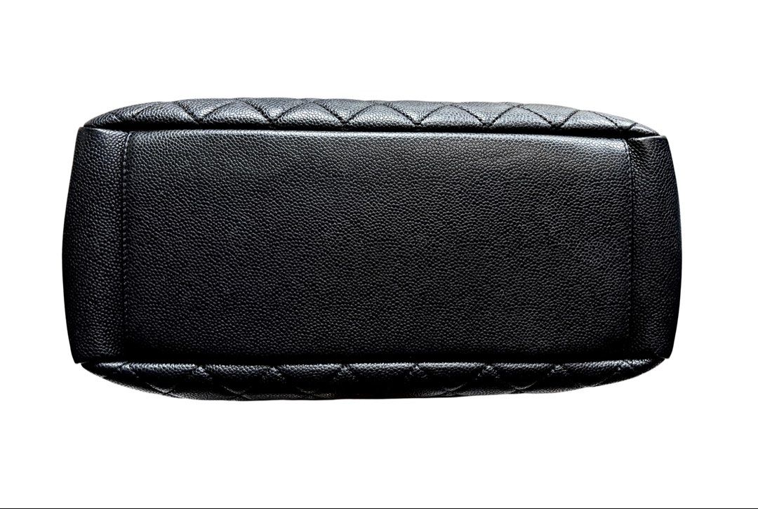 CHANEL GST 黑色 荔枝紋 牛皮 銀鏈 購物袋 無卡有雷標 保證正品
