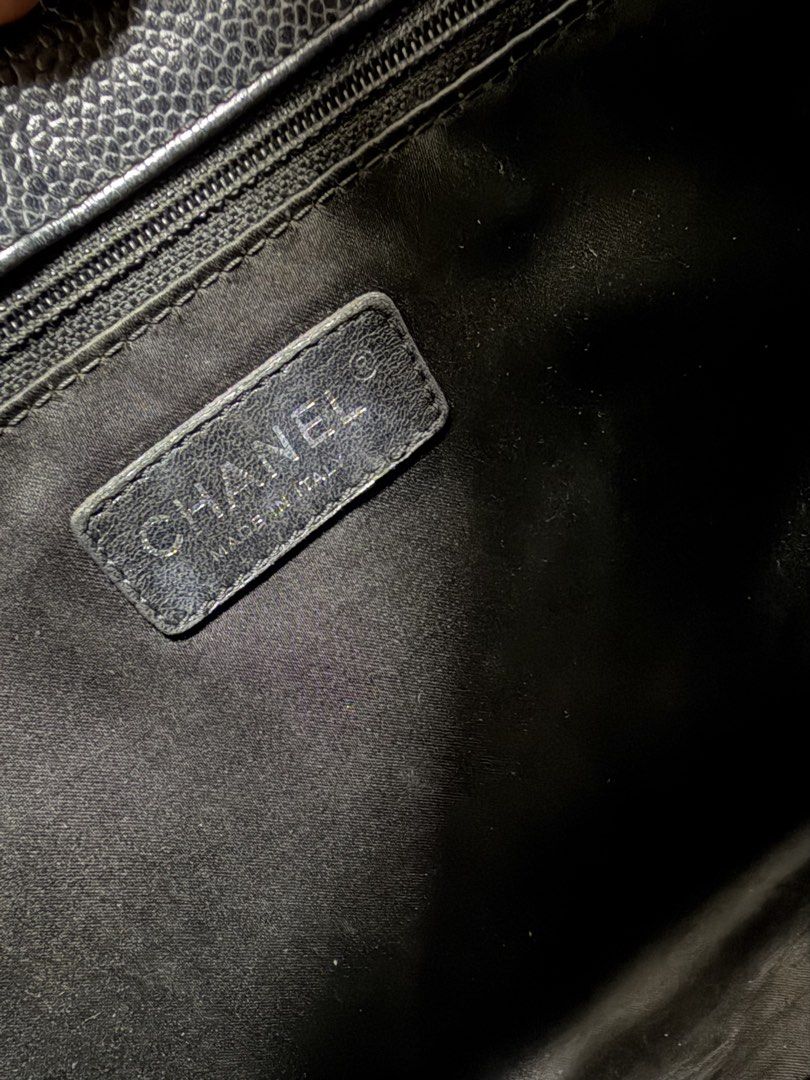 CHANEL GST 黑色 荔枝紋 牛皮 銀鏈 購物袋 無卡有雷標 保證正品