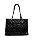 CHANEL GST 黑色 荔枝紋 牛皮 銀鏈 購物袋 無卡有雷標 保證正品