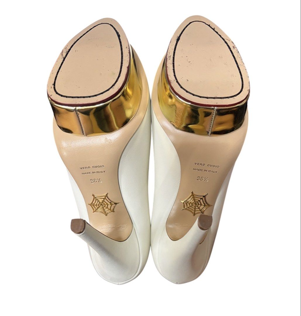 CHARLOTTE OLYMPIA 白色 真皮 包鞋 高跟鞋