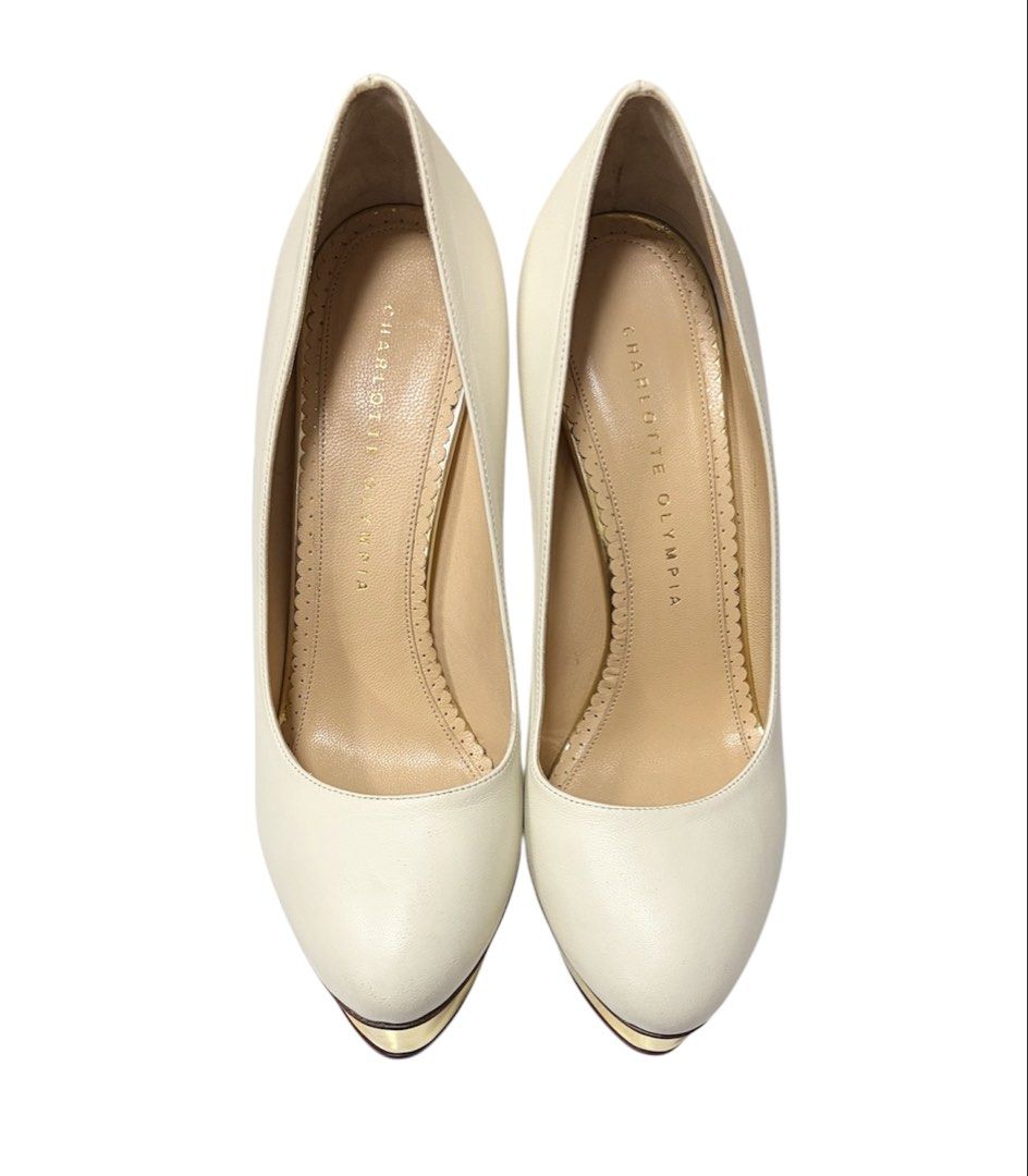 CHARLOTTE OLYMPIA 白色 真皮 包鞋 高跟鞋
